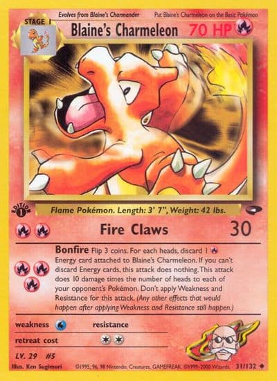 Blaine's Charmeleon Gym Challenge Pokemon card
