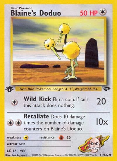 Blaine's Doduo Gym Challenge Pokemon card