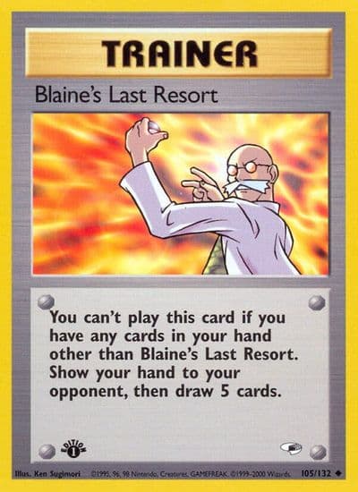 Blaine's Last Resort Gym Heroes Pokemon card