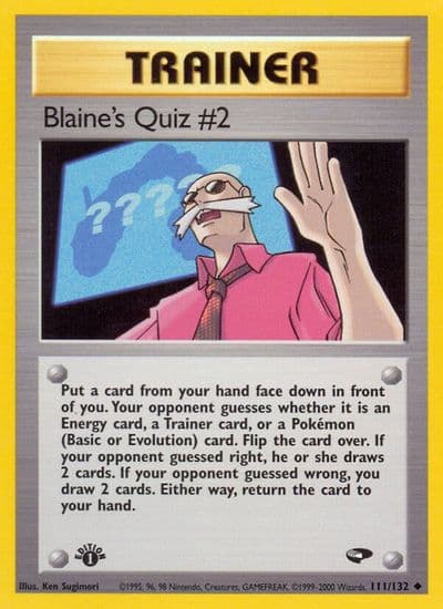 Blaine's Quiz #2 Gym Challenge Pokemon card