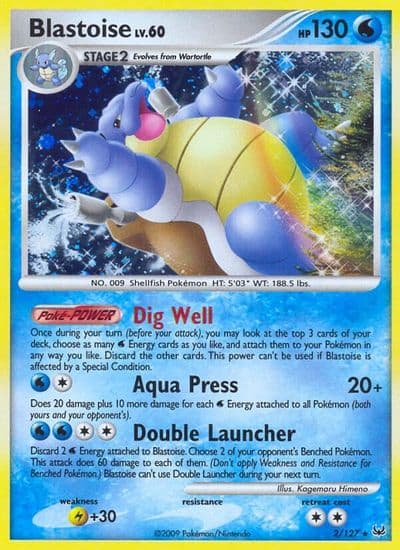 Blastoise Platinum Pokemon card