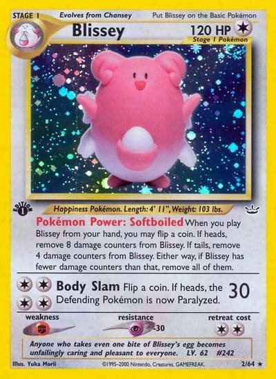 Blissey Neo Revelation Pokemon card