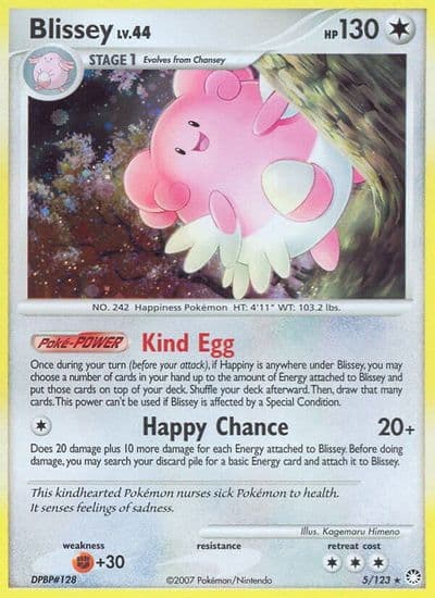Blissey Mysterious Treasures Pokemon card