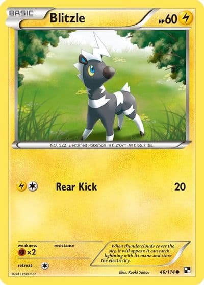 Blitzle (40) Black and White Pokemon card