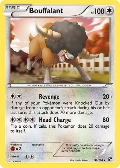 Bouffalant (91) Black and White Pokemon card