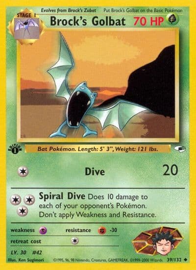 Brock's Golbat Gym Heroes Pokemon card