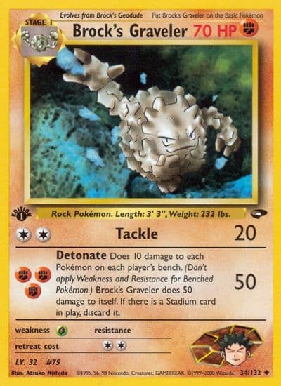 Brock's Graveler Gym Challenge Pokemon card
