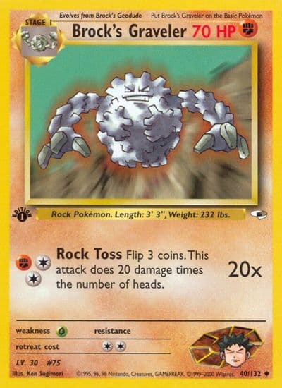 Brock's Graveler Gym Heroes Pokemon card