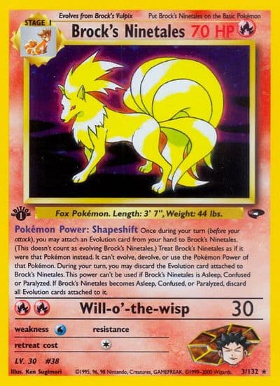 Brock's Ninetales Gym Challenge Pokemon card