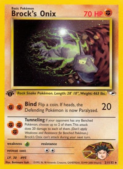 Brock's Onix (21) Gym Heroes Pokemon card