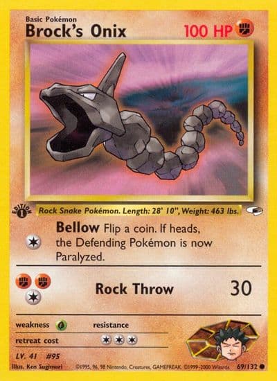Brock's Onix (69) Gym Heroes Pokemon card