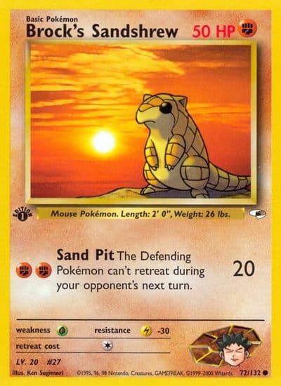Brock's Sandshrew (72) Gym Heroes Pokemon card