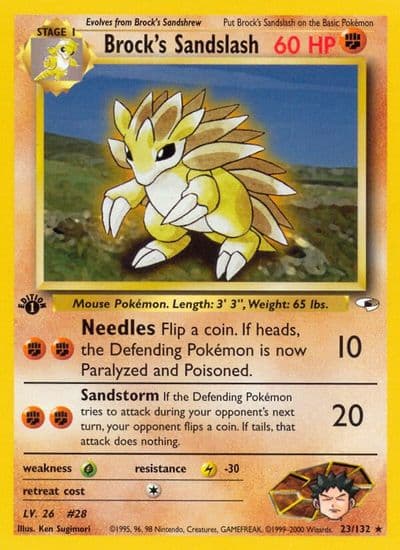 Brock's Sandslash Gym Heroes Pokemon card