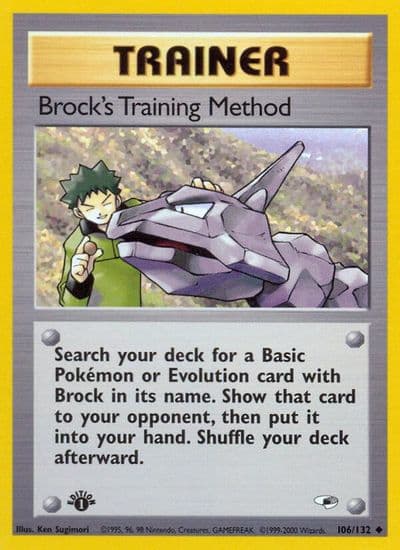 Brock's Training Method Gym Heroes Pokemon card
