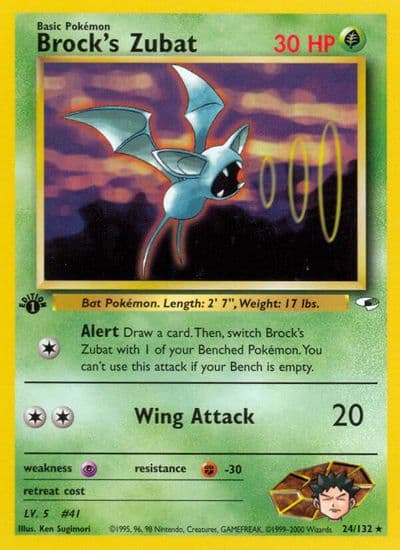 Brock's Zubat (24) Gym Heroes Pokemon card