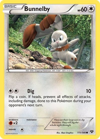 Bunnelby XY Base Set Pokemon card