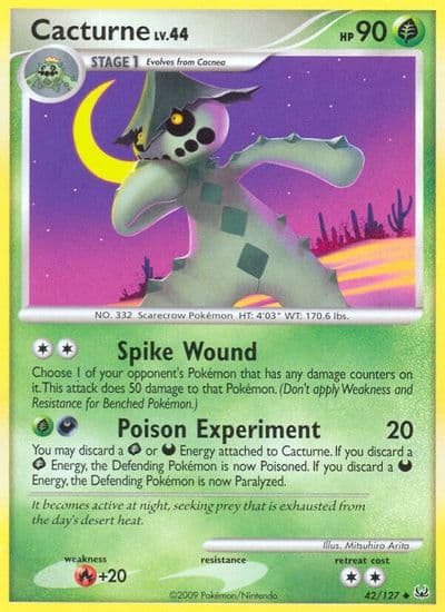 Cacturne Platinum Pokemon card
