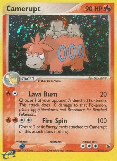 Camerupt Ruby and Sapphire Pokemon card