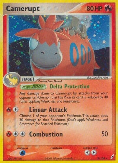Camerupt Crystal Guardians Pokemon card
