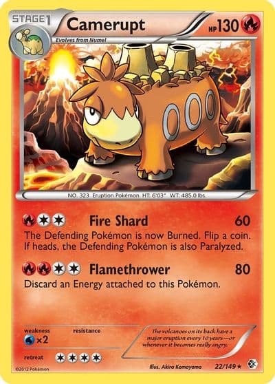 Camerupt Boundaries Crossed Pokemon card