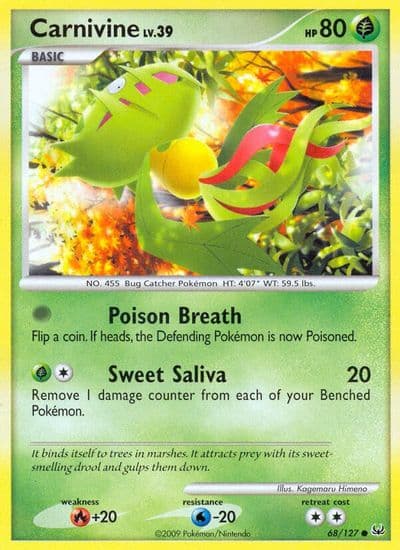 Carnivine (68) Platinum Pokemon card