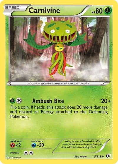 Carnivine Legendary Treasures Pokemon card