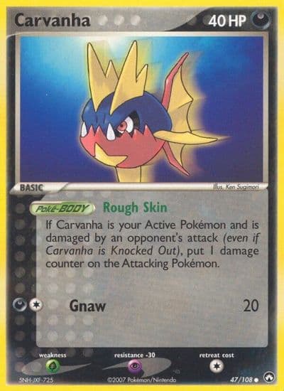 Carvanha Power Keepers Pokemon card