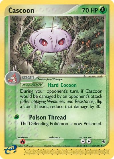Cascoon Ruby and Sapphire Pokemon card