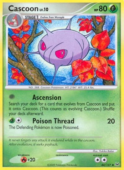 Cascoon Platinum Pokemon card