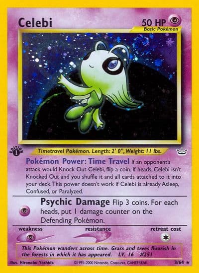 Celebi (3) Neo Revelation Pokemon card