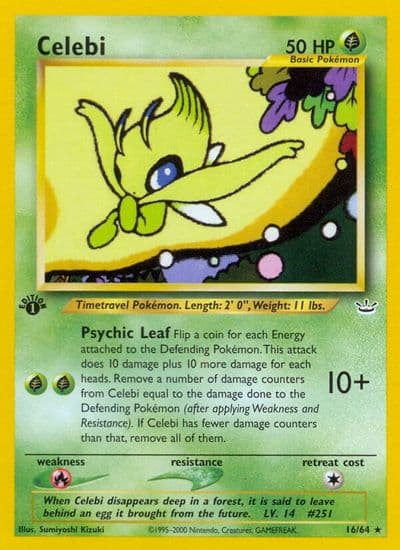 Celebi (16) Neo Revelation Pokemon card