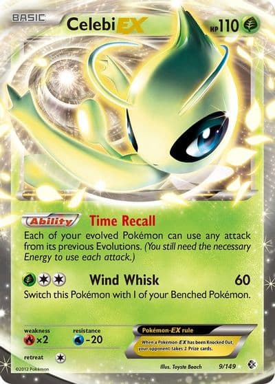 Celebi EX Boundaries Crossed Pokemon card