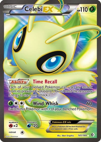 Celebi EX (141 Full Art) Boundaries Crossed Pokemon card
