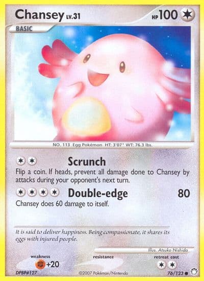 Chansey Mysterious Treasures Pokemon card