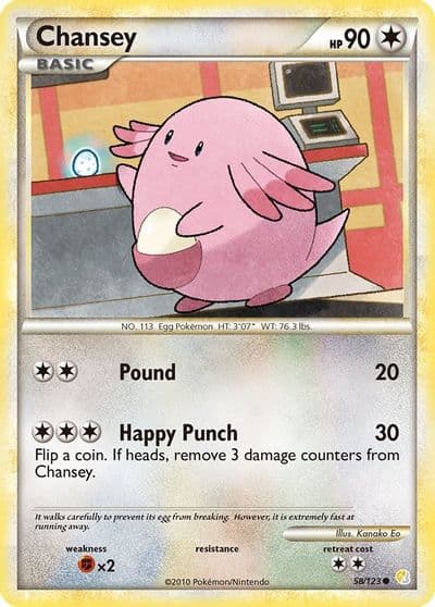 Chansey HeartGold SoulSilver Pokemon card