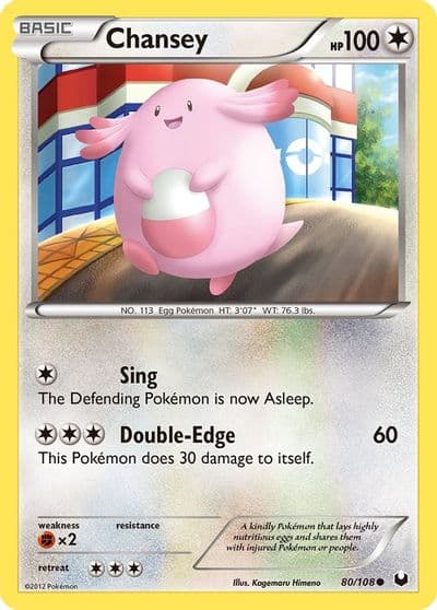 Chansey (80) Dark Explorers Pokemon card