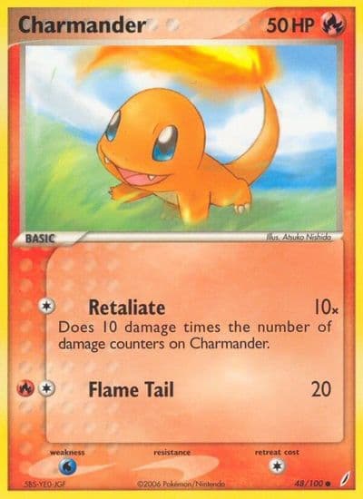 Charmander Crystal Guardians Pokemon card