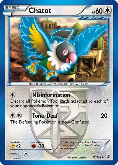 Chatot (Team Plasma) Plasma Blast Pokemon card