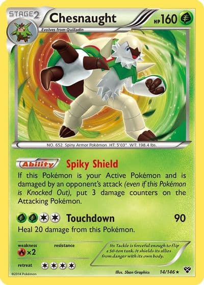 Chesnaught XY Base Set Pokemon card