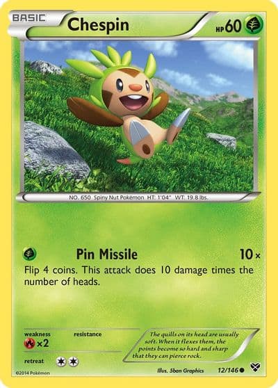 Chespin XY Base Set Pokemon card