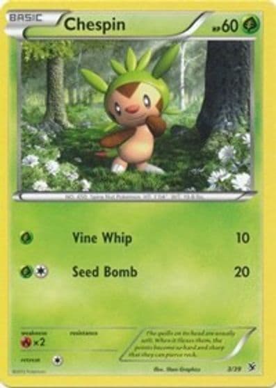 Chespin Kalos Starter Set Pokemon card