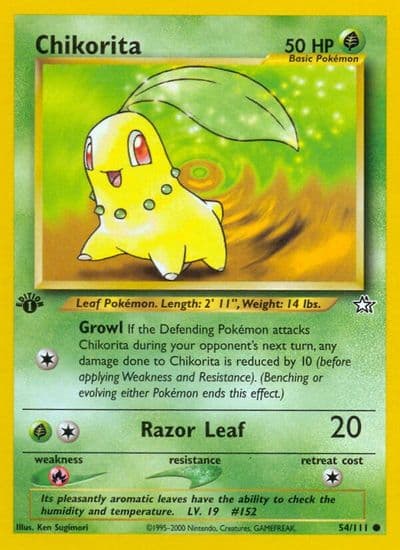 Chikorita First Partner Pack Pokemon card