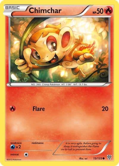 Chimchar Plasma Storm Pokemon card