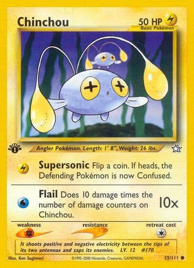 Chinchou Neo Genesis Pokemon card