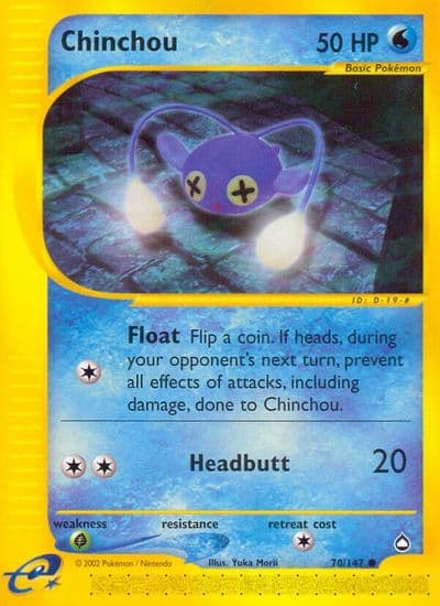 Chinchou (70) Aquapolis Pokemon card