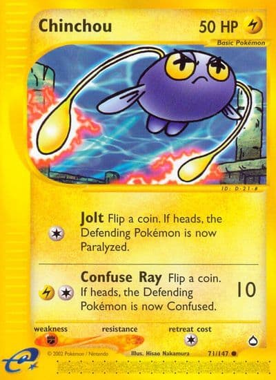 Chinchou (71) Aquapolis Pokemon card