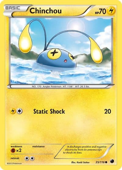 Chinchou Plasma Freeze Pokemon card
