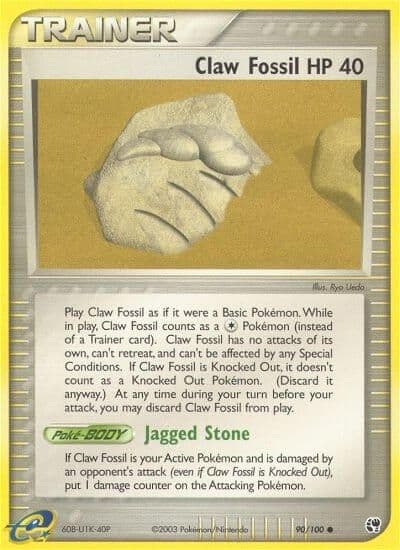 Claw Fossil Sandstorm Pokemon card