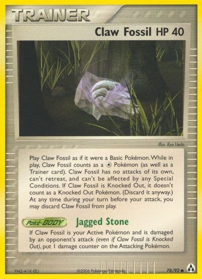 Claw Fossil Legend Maker Pokemon card