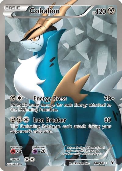 Cobalion (100 Full Art) Noble Victories Pokemon card
